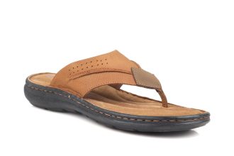 Tan Leather Comfort Slipper-01524 Brown Oxhide