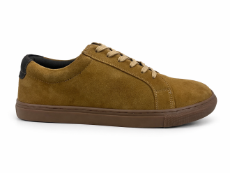 Tan Suede Leather Casual Sneakers-BOM-NEWTON1-BRN