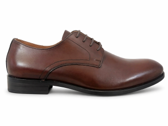 Brown Leather Formal Lace-Up Shoes -BOM-MGX931-BRN
