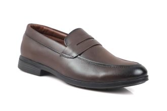 Brown Leather Penny Loafers-2803 BROWN